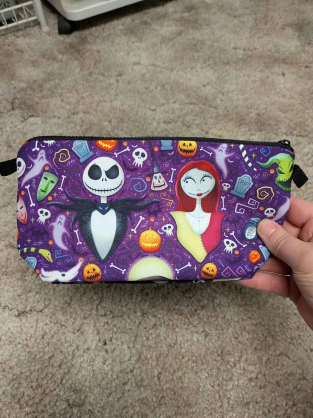 The Nightmare Before Christmas Jack and Sally Makeup Bag